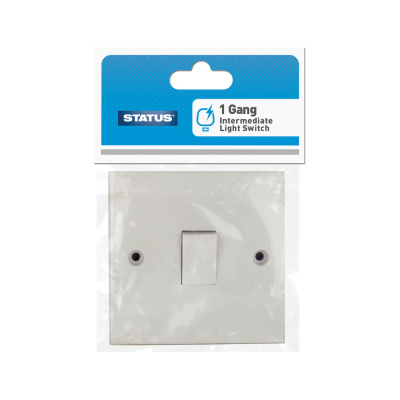 (image for) STATUS 1GANG INTERMEDIATE LIGHT SWITCH WHITE - 3AMP