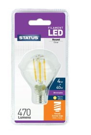 (image for) STATUS LED E14/SES ROUND CLEAR WARM WHITE - 4W=40W