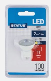 (image for) STATUS LED MR11 PEARL WARM WHITE - 2W=12W