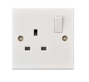 (image for) STATUS 1 GANG SWITCHED WALL SOCKET