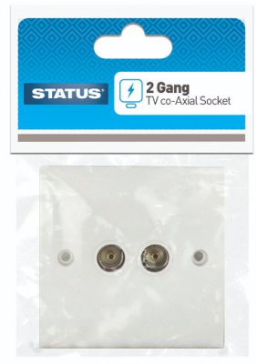 (image for) STATUS 2GANG TV CO-AXIAL SOCKET - WHITE