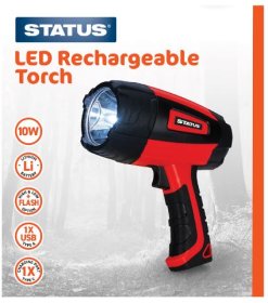 (image for) STATUS LED RECHARGEABLE - HAND HELD TORCH - RED - 10W