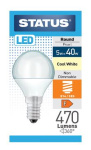 (image for) STATUS LED E14/SES ROUND PEARL COOL WHITE - 5W=40W