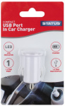 (image for) STATUS USB 1 PORT CAR CHARGER WHITE - 12V - 1 mA