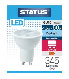 (image for) STATUS LED GU10 CLEAR DAY LIGHT - 4.5W=50W