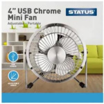 (image for) STATUS USB CHROME MINI FAN - 4""