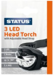 (image for) STATUS 3 LED HEAD TORCH WITH ADJUSTABLE HEADSTRAP - 3XAAA BATTERIES (NOT INCLUDED) - BLACK