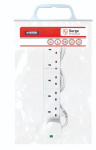 (image for) STATUS 6 WAY EXTENSION SOCKET - SURGE PROTECTED - NEON INDICATOR - WHITE - 2M