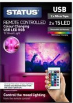 (image for) STATUS LED USB RGB - SMART COLOR CHANGING - TV MOOD LIGHT - 2X15 LED - 2X50CM TAPE