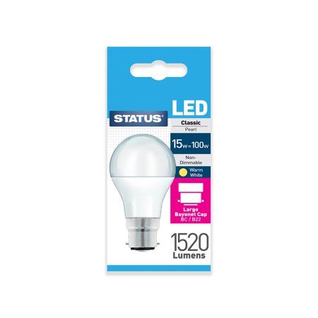 (image for) STATUS LED B22/BC CLASSIC PEARL WARM WHITE - 15W=100W