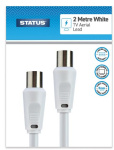 (image for) STATUS TV AERIAL COAXIAL LEAD - MALE TO MALE - CABLE 5MM - WHITE - 2M