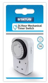 (image for) STATUS 24-HOUR MECHANICAL TIMER SWITCH - PLUG-IN - WHITE - 13AMP