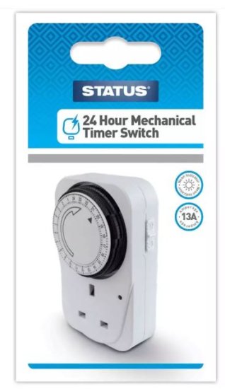 (image for) STATUS 24-HOUR MECHANICAL TIMER SWITCH - PLUG-IN - WHITE - 13AMP