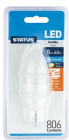 (image for) STATUS LED SES/E14 CANDLE PEARL WARM WHITE - 8W=60W