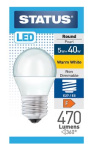 (image for) STATUS LED E27/ES ROUND PEARL WARM WHITE - 5W=40W