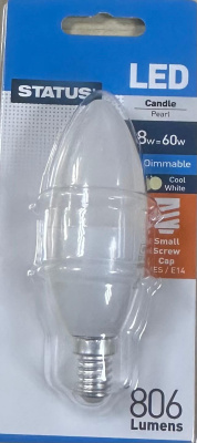 (image for) STATUS LED SES/E14 CANDLE COOL WHITE 8W=60W