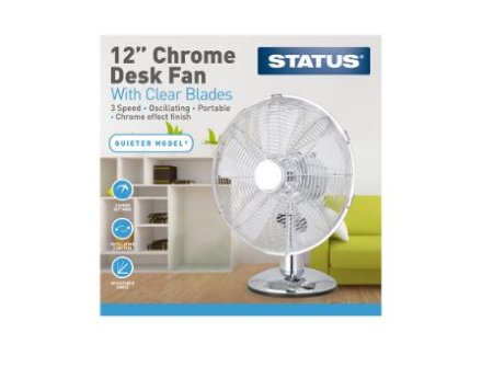 (image for) STATUS DESK FAN CHROME - 12\"\"