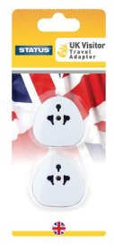 (image for) STATUS UK VISITOR TRAVEL ADAPTER - WHITE - 2 PACK