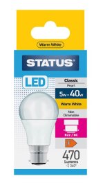 (image for) STATUS LED BC/B22 CLASSIC PEARL WARM WHITE - 5W=40W