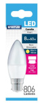 (image for) STATUS LED BC/B22 CANDLE PEARL WARM WHITE - 8W=60W