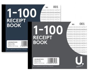 (image for) U. Receipt Book 1-100 - SMALL