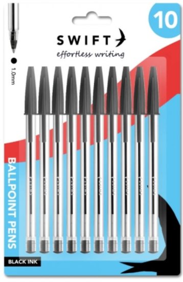 (image for) SWIFT BALL PEN BLACK PULLCAP - 10S