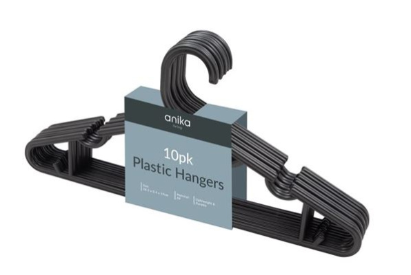 (image for) ANIKA PLASTIC HANGERS BLK 10S