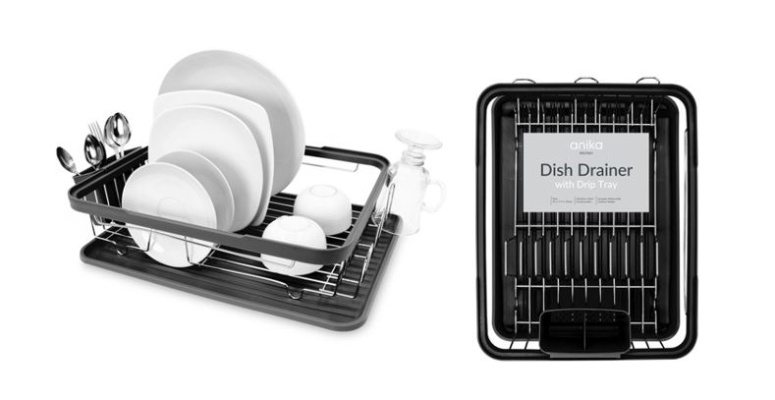 (image for) ANIKA DISH DRAINER+TRAY BLACK