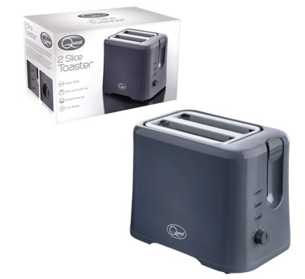 (image for) QUEST 2 SLICE TOASTER GREY