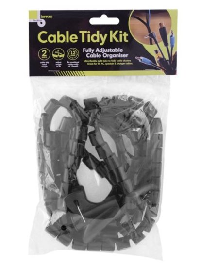 (image for) BENROSS CABLE TIDY KIT BLACK - 2M