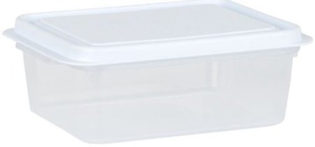 (image for) CLEAR RECT FOOD BOX+LID WHITE