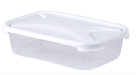 (image for) CLEAR RECT FOOD BOX+LID WHITE