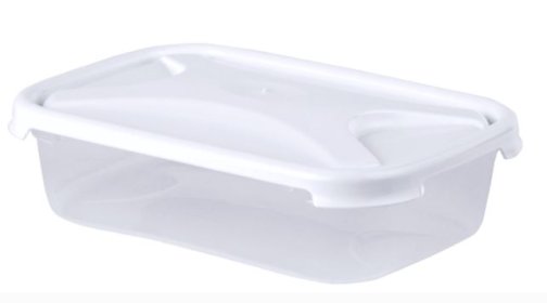 (image for) CLEAR RECT FOOD BOX+LID WHITE