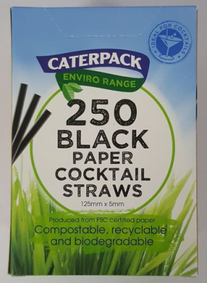 (image for) CATERPAC COCK PAPER STRAWS BLK
