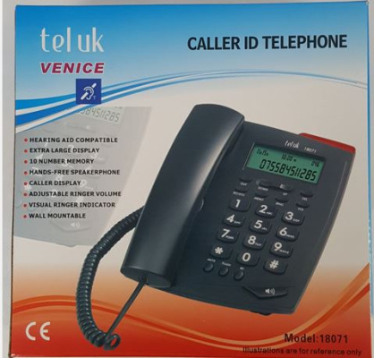 (image for) VENICE CALLER ID T/PHONE BLACK