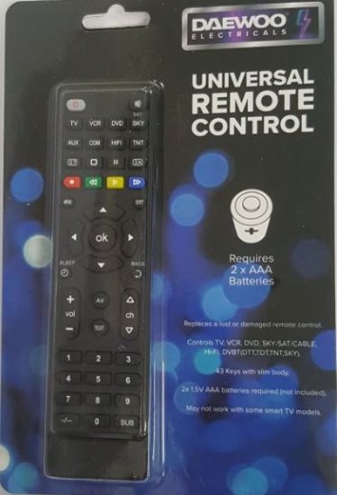 (image for) DAEWOO UNIV REMOTE CONTROL