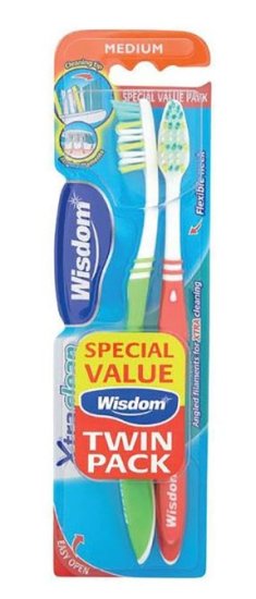 (image for) WISDOM EXTRA CLEAN TOOTHBRUSH - MEDIUM