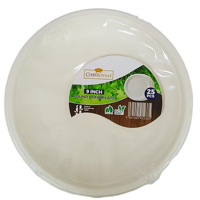 (image for) CHEFROYALE ROUND PLAIN BAGGASE LUNCHEON PLATE 20X25 - 25S - 9\"\"