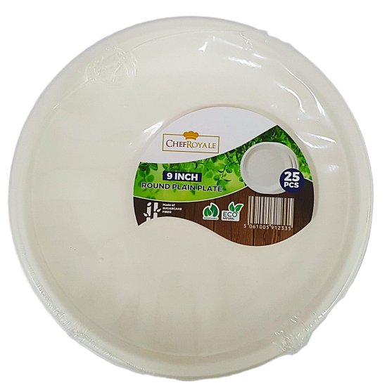 (image for) CHEFROYALE ROUND PLAIN BAGGASE LUNCHEON PLATE 20X25 - 25S - 9""