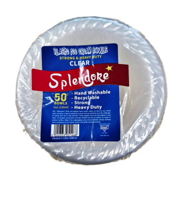 (image for) SPLENDORE PLASTIC ICE CREAM BOWL CLEAR 50S - 5OZ/150ML
