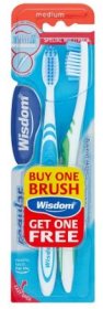 (image for) WISDOM REGULAR PLUS TOOTHBRUSH MEDIUM TWIN PACK