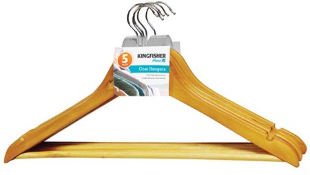 (image for) KINGFISHER WOODEN COAT HANGERS 5S