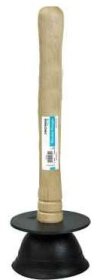 (image for) KINGFISHER WOODEN HANDLED SINK DRAIN PLUNGER 4.5""