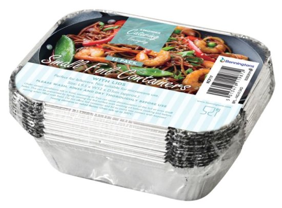 (image for) KINGFISHER FOIL CONTAINER WITH LEDS RECTANGULAR SMALL 12S