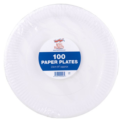 (image for) Royal Markets White Paper Plates 100S- 9\"\"