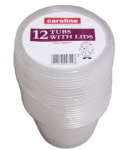 (image for) Caroline Round Plastic Tubs with Lids 12S- 4oz