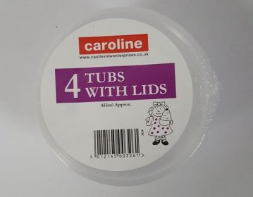 (image for) Caroline Round Plastic Tubs with Lids 4S- 16oz