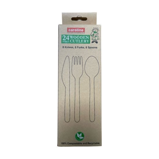 (image for) Caroline Wooden Cutlery 24S