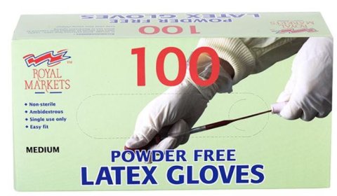 (image for) Royal Markets Latex Disposable Gloves PowderedFree- Medium