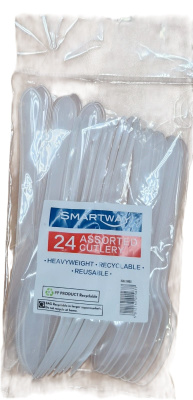 (image for) SMARTWAY PLASTIC CUTLERY ASSORTED - 24S